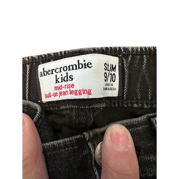 Abercombie Kids Girl's Black Gray Mid Rise Pull On Jean Legging Size 10 - Picture 5 of 5